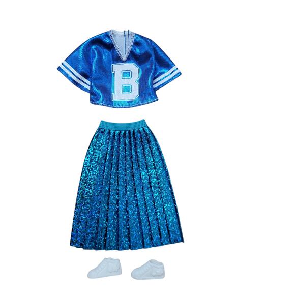 New AA Dressed Doll in Barbie Outfit Blue B Top Irridesecent Skirt White Shoes - Picture 3 of 16